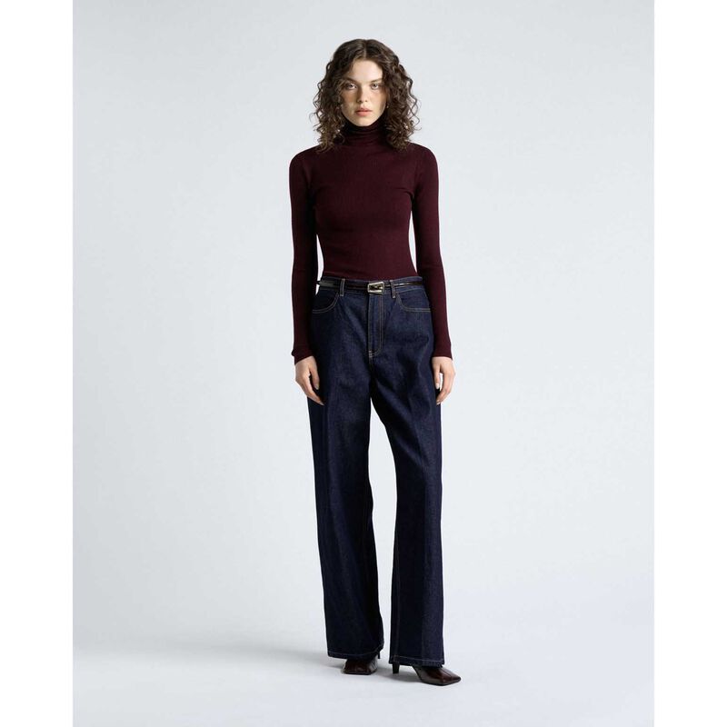 Cue Merino Turtle Neck Ribbed Knit image number 2